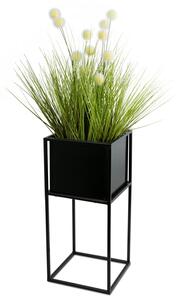 KOVOVÝ KVETINÁČ SO STOJANOM PLAIN 50X24 CM ČIERNA