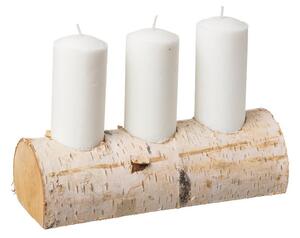 ČistéDrevo Svietnik z brezy na tri sviečky
