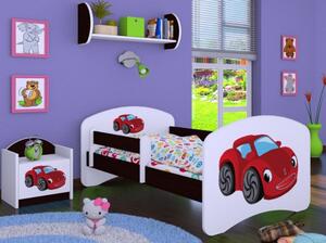 Detská posteľ bez šuplíku 160x80cm RED CAR - gaštan wenge