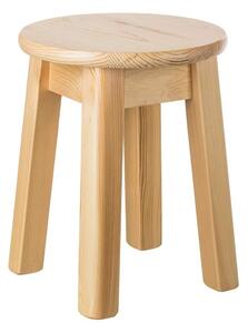ČistéDřevo Guľatá stolička z borovicového masívu