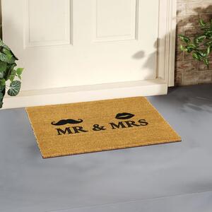 Rohožka z prírodného kokosového vlákna Artsy Doormats Mr and Mrs, 40 x 60 cm