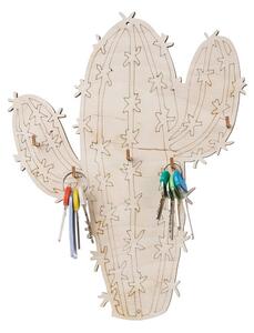 ČistéDrevo Drevený vešiak na kľúče - kaktus