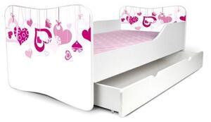 Detská posteľ so zásuvkou SRDIEČKA + matrac ZADARMO