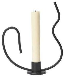 Ferm LIVING - Valse Candle Holder Low Black ferm LIVING - Lampemesteren