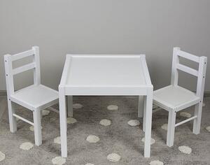 Klupś Drevený detský stolček so stoličkami biely