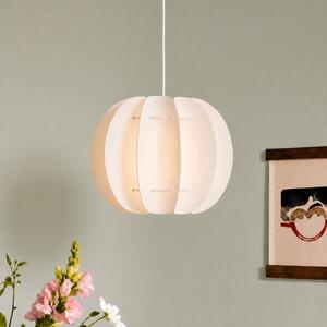 Lindby Závesné svietidlo Winslow, krémovo biele, Ø 35 cm, E27, Biela / opálová, Obývacia izba / jedáleň, Plast, Škandinávsky, Závesné svietidlo