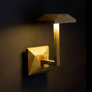 Moretti Luce Vonkajšie nástenné svietidlo LED Aura Edge, výška 24 cm, antická mosadz, Hnedá / staromosadz, Mosadz, Vidiecky / Rustikálny