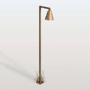 Moretti Luce Chodníkové LED svetlo Silva Disk, 100 x 19 cm, antická mosadz, Hnedá / staromosadz, Mosadz, Vidiecky / Rustikálny, Osvetlenie príjazdovej cesty