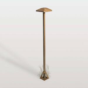Moretti Luce Chodníkové LED svetlo Aura Edge, výška 80 cm, antická mosadz, IP65, Hnedá / staromosadz, Mosadz, Vidiecky / Rustikálny, Osvetlenie príjazdovej cesty