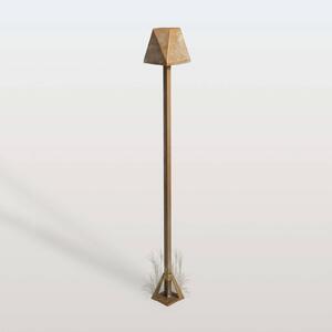 Moretti Luce Chodníkové LED svetlo Silva Edge, výška 80 cm, antik mosadz, IP65, Hnedá / staromosadz, Mosadz, Vidiecky / Rustikálny, Osvetlenie príjazdovej cesty