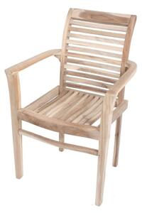 Záhradná stohovateľná stolička z teakového dreva Garden Pleasure Java