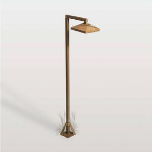 Moretti Luce Chodníkové LED svetlo Aura Edge, 80 x 19,5 cm, antik mosadz, Hnedá / staromosadz, Mosadz, Vidiecky / Rustikálny, Osvetlenie príjazdovej cesty