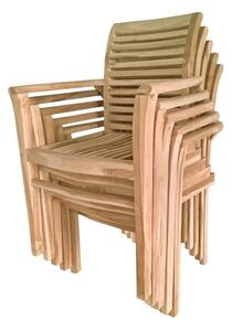 Záhradná stohovateľná stolička z teakového dreva Garden Pleasure Java