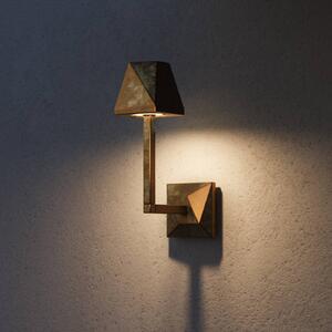 Moretti Luce Vonkajšie nástenné svietidlo Silva Edge, výška 30,5 cm, antik mosadz, Hnedá / staromosadz, Mosadz, Vidiecky / Rustikálny