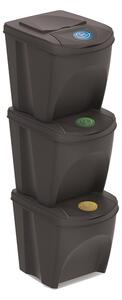 Odpadkový kôš (3 ks) na triedený odpad IKWB25S3 25 l - antracit