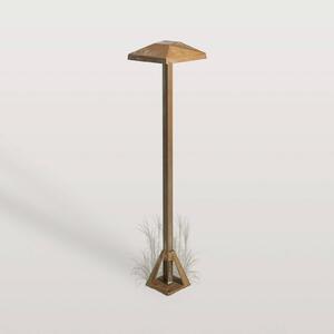 Moretti Luce LED podlahová lampa Aura Edge, výška 50 cm, antická mosadz, Hnedá / staromosadz, Mosadz, Vidiecky / Rustikálny, Vonkajčie stĺpové osvetlenie