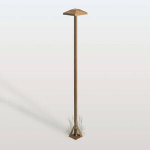 Moretti Luce Chodníkové LED svetlo Aura Edge, výška 100 cm, antik mosadz, IP65, Hnedá / staromosadz, Mosadz, Vidiecky / Rustikálny, Osvetlenie príjazdovej cesty