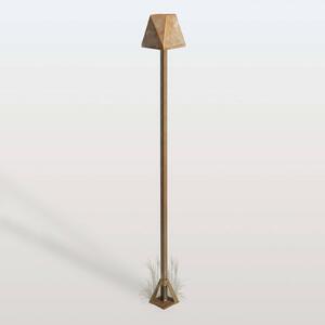 Moretti Luce Chodníkové LED svetlo Silva Edge, výška 100 cm, antická mosadz, IP65, Hnedá / staromosadz, Mosadz, Vidiecky / Rustikálny, Osvetlenie príjazdovej cesty