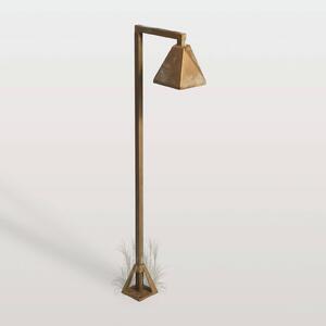 Moretti Luce Chodníkové LED svetlo Silva Edge, 80 x 19 cm, antik mosadz, Hnedá / staromosadz, Mosadz, Vidiecky / Rustikálny, Osvetlenie príjazdovej cesty