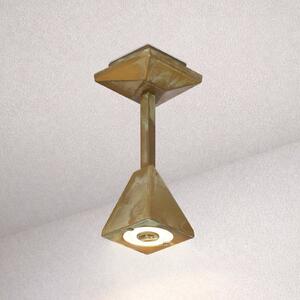 Moretti Luce Vonkajšie stropné LED svietidlo Silva Edge, výška 26 cm, antik mosadz, Hnedá / staromosadz, Mosadz, Vidiecky / Rustikálny