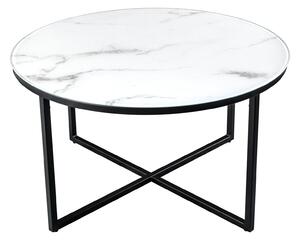 Konferenčný stolík Elegance 80cm biely mramorový vzhľad