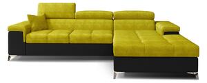 Moderná rohová sedačka Relina, čierna / žltá Roh: Orientace rohu Levý roh