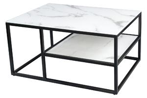 Konferenčný stolík Elegance 90cm biely mramorový vzhľad
