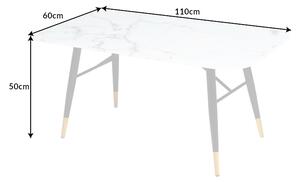 Konferenčný stolík Paris 110cm biely mramorový vzhľad