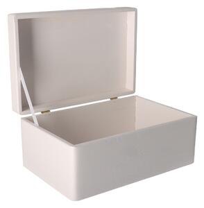 ČistéDrevo Drevený box s vekom 30x20x14 cm bez rukoväte - biely