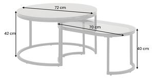 Konferenčný stolík Elegance set 2 70cm mramor čierny
