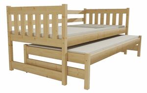 Detská posteľ s výsuvnou prístelkou z MASÍVU 180x80cm bez šuplíku - DPV006