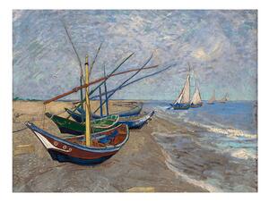 Reprodukcia obrazu Vincenta van Gogha - Fishing Boats on the Beach at Les Saintes-Maries-de la Mer, 40 × 30 cm