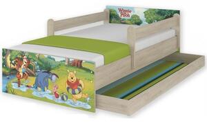 Detská posteľ MAX so zásuvkou Disney - MACKO PÚ II 160x80 cm