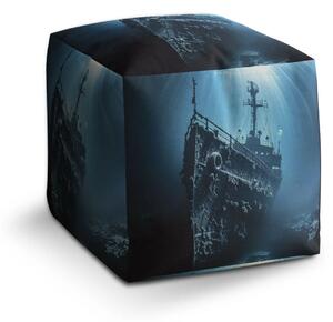 Sablio Taburet Cube Vrak lode na dne mora - 40x40x40 cm