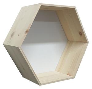 ČistéDrevo Prírodná polica - hexagon 35 x 30,5 x 14 cm