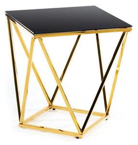 HowHomely Konferenčný stolík DIAMANTA 50x50 cm zlatá/čierna DD0123 + záruka 3 roky zadarmo