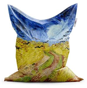 Sablio Sedací vak Pšeničné pole s vranami - Vincent van Gogh - 150x100 cm