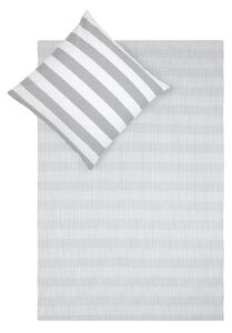 Sivo-biele bavlnené obliečky na jednolôžko Kjana Lorena, 135 x 200 cm
