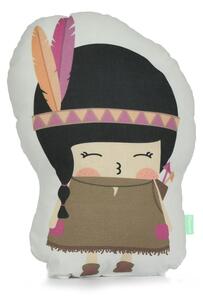 Vankúšik z čistej bavlny Happynois Indian Girl, 40 × 30 cm