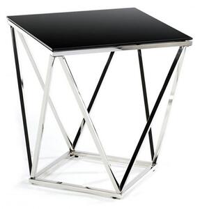 HowHomely Konferenčný stolík DIAMANTA 50x50 cm chróm/čierna DD0158 + záruka 3 roky zadarmo
