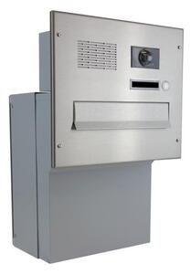 DOLS F-046-ABB - nerezová poštová schránka na zamurovanie, s videohovorovým modulom ABB, menovkou a zvonkovým tlačidlom