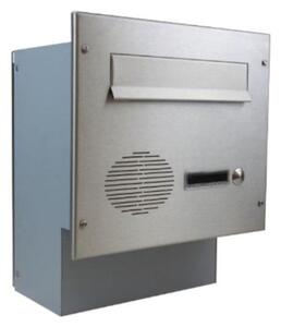 DOLS F-046-H - nerezová poštová schránka na zamurovanie, pre hovorový modul, s menovkou a zvonkovým tlačidlom