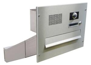 DOLS D-042-ABB - nerezová poštová schránka na zamurovanie, s videohovorovým modulom ABB, menovkou a zvonkovým tlačidlom