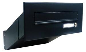 DOLS D-041-Z RAL9005 - poštová schránka na zamurovanie, s menovkou a zvonkovým tlačidlom, čierna