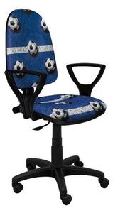 Detská otočná stolička BRANDON - FUTBAL modrá