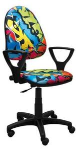 MAXMAX Detská otočná stolička GREG - GRAFFITI color