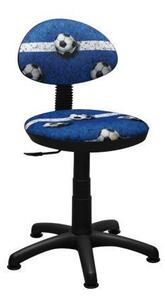 Detská otočná stolička Kieran - FUTBAL modrá