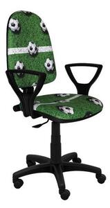 MAXMAX Detská otočná stolička BRANDON - FUTBAL zelená