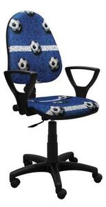 Detská otočná stolička GREG - FUTBAL modrá