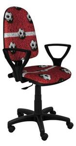 MAXMAX Detská otočná stolička BRANDON - FUTBAL červená